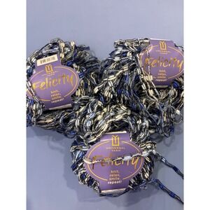 Universal Yarn Felicity Bulky Novelty Yarn Blue Black White Multi Lot of 3 50g
